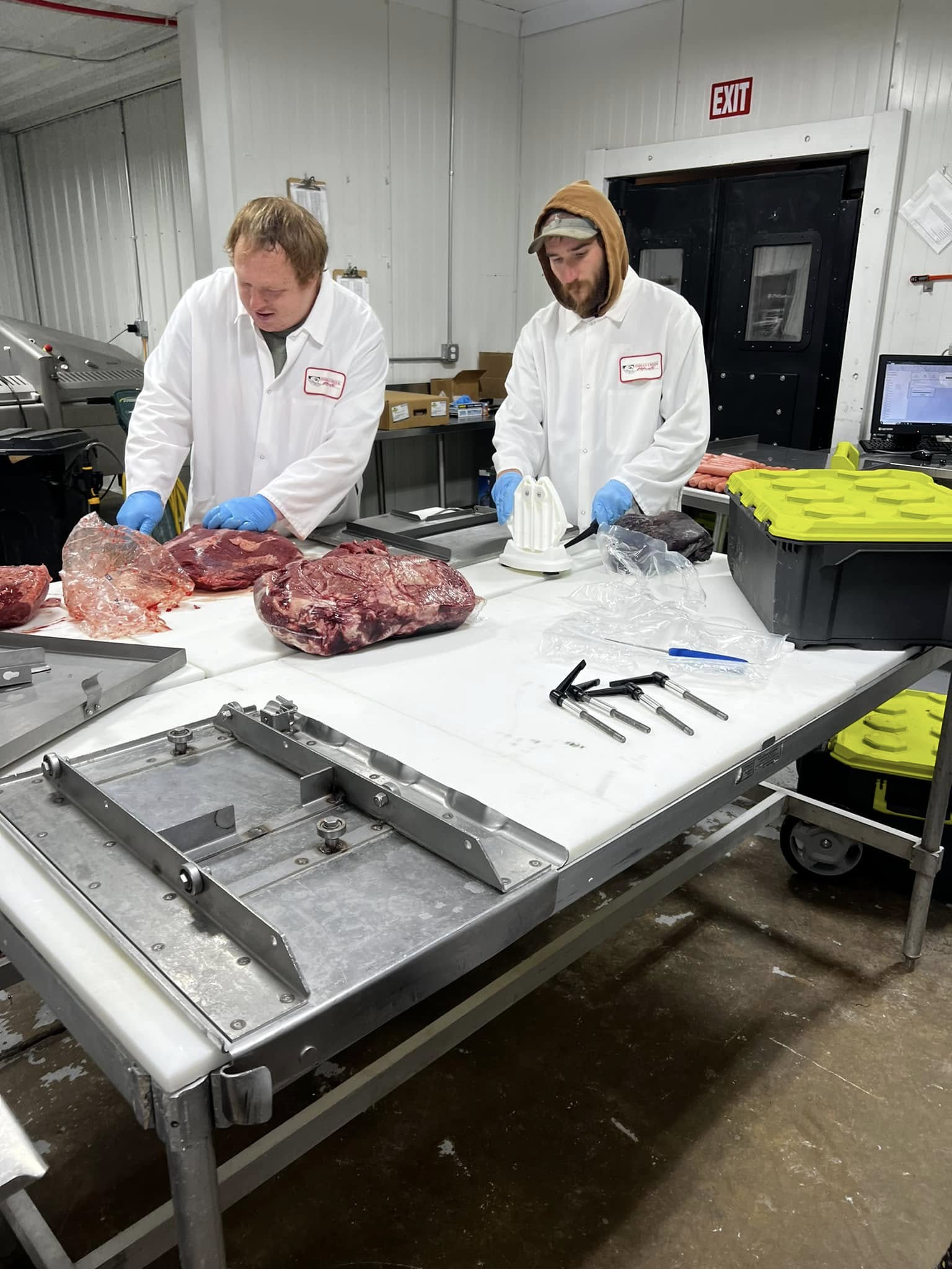 Indian Creek Meats team processing beef in Poplar Bluff MO