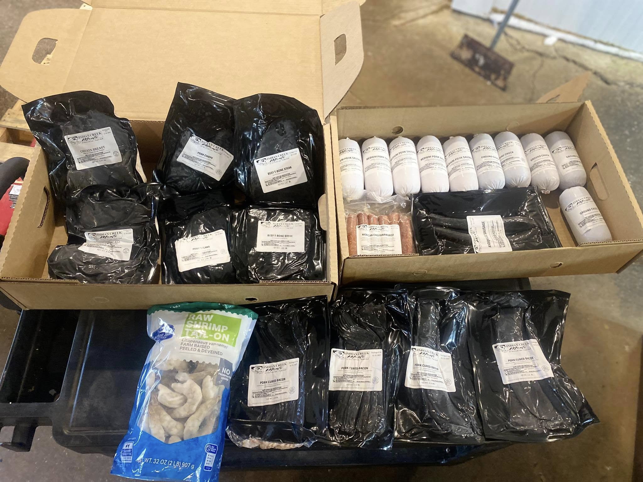 Indian Creek Meats product boxes